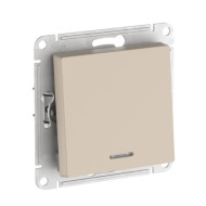 1-клавишный ПЕРЕКЛЮЧАТЕЛЬ Systeme Electric ATLASDESIGN с подсветкой, сх.6а, 10АХ, быстрозажимные клеммы, ПЕСОЧНЫЙ