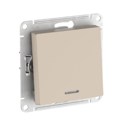 1-клавишный ПЕРЕКЛЮЧАТЕЛЬ Systeme Electric ATLASDESIGN с подсветкой, сх.6а, 10АХ, быстрозажимные клеммы, ПЕСОЧНЫЙ