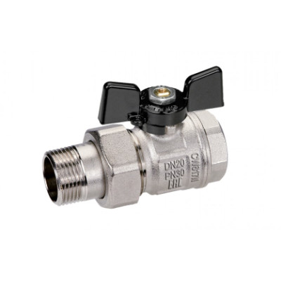 Кран Bugatti с разъемным соединением НВ 1' бабочка NEW JERSEY серия 922 полный проход