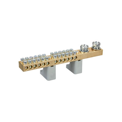 Шина IEK нулевая N на двух угловых изоляторах 200А ШНИ-10х18-24-L2-С