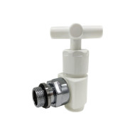 Вентиль SR Rubinetterie угловой (крест) серия "Prestige & Minimal" 1/2", цвет белый