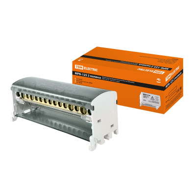 Модульный распределительный блок на DIN-рейку TDM ELECTRIC МРБ-125 2П 125А 2х15