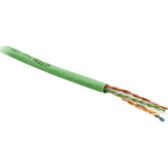 Кабель витая пара Hyperline UUTP4-C6-S23-IN-PVC-GN-305 (305 м) U/UTP, категория 6, 4 пары (23 AWG), одножильный (solid), с разделителем, PVC, –20°C – +75°C, зеленый