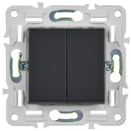 SKANDY Выключатель 2-клавишный перекрестный 10А SK-V06Bl черный IEK