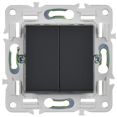 SKANDY Выключатель 2-клавишный перекрестный 10А SK-V06Bl черный IEK