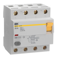 Выключатель дифференциальный (УЗО) IEK KARAT ВД3-63 4P 25А 30мА 6кА тип AC