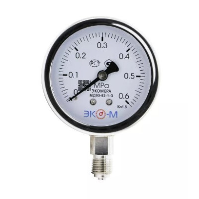 Манометр Экомера МД90-100мм 0..1МПа G1/2 (Гидрозаполненный)