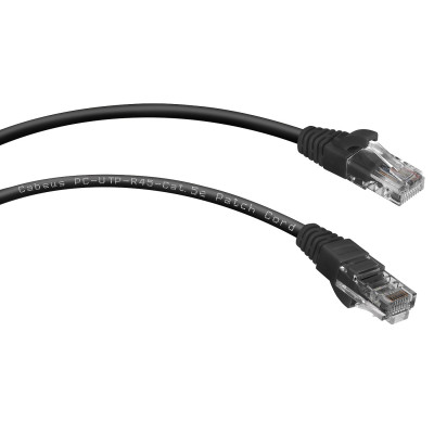 Патч-корд Rj-45 Cabeus PC-UTP-RJ45-Cat.5e-1m-BK кат.5е 1 метр черный