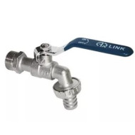 Кран AQUALINK водоразборный со штуцером 1/2' НР ручка никелированный