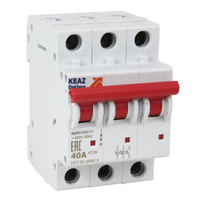 Выключатель нагрузки модульный КЭАЗ 3п 40А OptiDin BM63Р УХЛ3