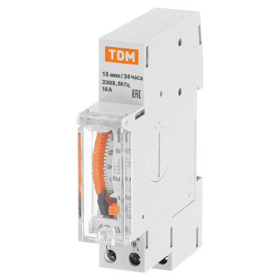 Аналоговое суточное реле TDM ELECTRIC АР-1М-15мин/24ч-16А-DIN (1 модуль)