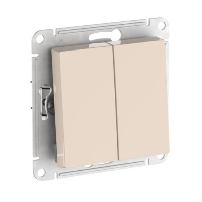 2-клавишный ПЕРЕКЛЮЧАТЕЛЬ Systeme Electric ATLASDESIGN , сх.6/2, 10АХ, быстрозажимные клеммы, БЕЖЕВЫЙ