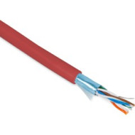 Hyperline FUTP4-C5E-P26-IN-PVC-RD-305 (305 м) Кабель витая пара, экранированная F/UTP, категории 5e, 4 пары (26 AWG), многожильный (patch), экран - фольга, PVC, –20°C– +75°C, красный