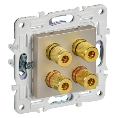 Аудиорозетка IEK SKANDY 4-мест. SK-A01Sh шамп.