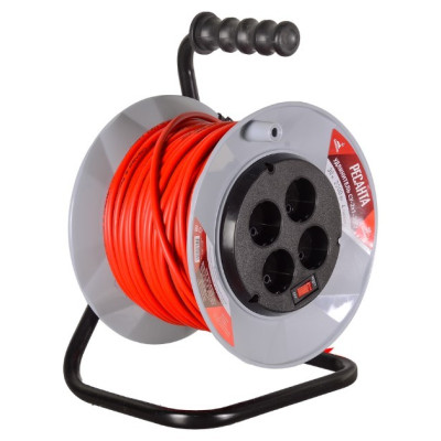 Удлинитель силовой Ресанта на катушке СУ-2х1-30/2 (с выкл., 4 розетки)