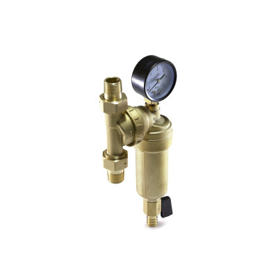 Фильтр свободного вращения TIM с манометром 1/2"