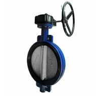 Затвор дисковый поворотный Tecofi межфланцевый с мех редуктором и фланцем под привод, корпус и диск ковкий чугун, манжета EPDM, PN10, Ду900
