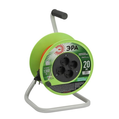 Удлинитель на катушке Эра 4х20м без заземления RP-4-2x0.75-20m ПВС 2х0.75