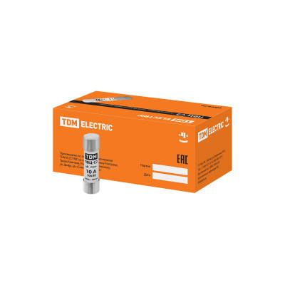 Плавкая вставка TDM ПВЦ-С2 10х38 aR (быстродействующая) 10А