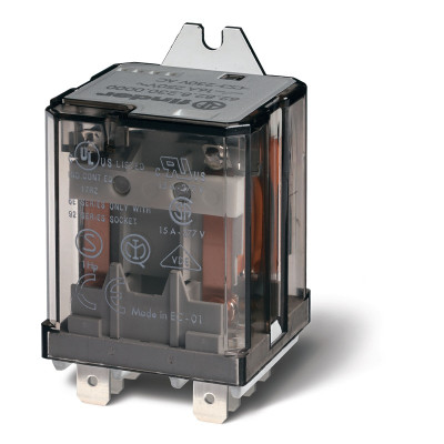 Реле силовое Finder электромеханич. монтаж в наконечники Faston 250 (6.3х0.8мм) 2NO 16А AgCdO (зазор >/=3мм) 230В AC RTI без монтаж. фланца