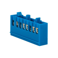 Шина "0" N (6х9мм) 8 отверстий латунь синий изолированный корпус EKF PROxima на DIN-рейку