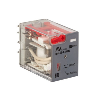 Реле промежуточное EKF Averes с кнопкой и механической индикацией AC