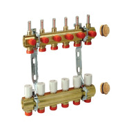 Группа коллекторная латунь с расходомерами 1" м/м 2в 3/4" ЕК н/р Giacomini