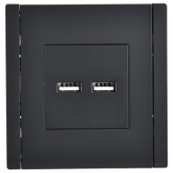 FORTE&PIANO Розетка USB A+A 3,1А FP149 черный IEK