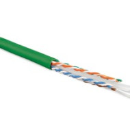Кабель витая пара Hyperline UUTP4-C6-S23-IN-LSZH-GN-305 (305 м)U/UTP, категория 6, 4 пары (23 AWG), одножильный (solid), с разделителем, LSZH, нг(А)-HF, –20°C – +75°C, зеленый