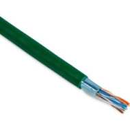 Hyperline FUTP4-C5E-P26-IN-PVC-GN-100 (100 м) Кабель витая пара, экранированная F/UTP, категории 5e, 4 пары (26 AWG), многожильный (patch), экран - фольга, PVC, –20°C – +75°C, зеленый