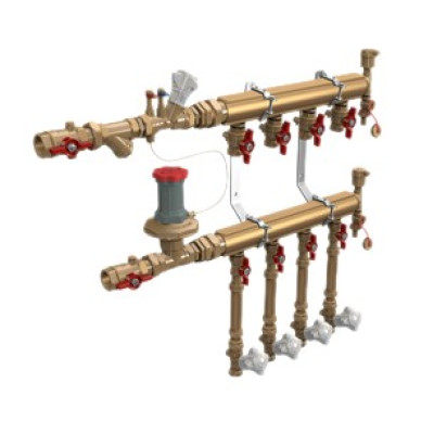 Узел коллекторный отопления этажный Giacomini, подключение тип B3 1"1/4 x 3/4" / 10 (DN50)