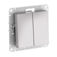 2-клавишный ПЕРЕКЛЮЧАТЕЛЬ Systeme Electric ATLASDESIGN, сх.6/2, 10АХ, быстрозажимные клеммы, АЛЮМИНИЙ