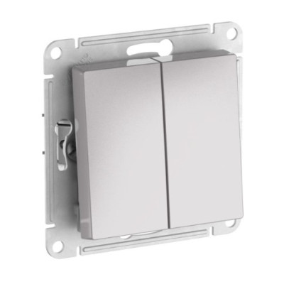 2-клавишный ПЕРЕКЛЮЧАТЕЛЬ Systeme Electric ATLASDESIGN, сх.6/2, 10АХ, быстрозажимные клеммы, АЛЮМИНИЙ