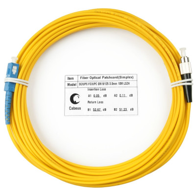 Оптический патч-корд SC-FC Cabeus FOP(s)-9-SC-FC-20m 9/125 20 метров