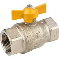 Кран ВВ 1' газовый бабочка желтая BERLIN