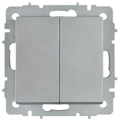 BRITE Выключатель 2-клавишный перекрестный 10А ВС10-2-3-БрА алюминий IEK