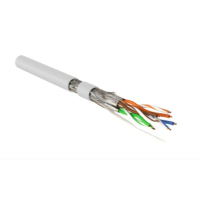 Кабель витая пара Hyperline SFTP4-C7-S23-IN-LSZH-WH-500 (500 м) одножильный (solid), LSZH (нг(А)-HF), белый
