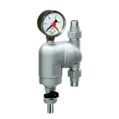 Фильтр FAR 300 мкм с манометром Max: 95 °C 25 бар поворотное соединение 1/2" НР