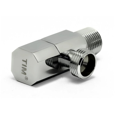 Кран TIM для подкл. с/т приборов TIM 1/2" - 1/2", хром. квадратный