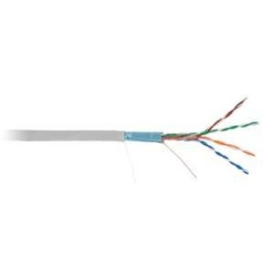Кабель NETLAN F/UTP 4 пары, Кат.5e (Класс D), 100МГц, одножильный, BC (чистая медь), внутренний, PVC нг(B), серый, 305м