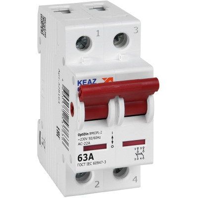 Выключатель нагрузки модульный КЭАЗ OptiDin BM63PL-263-УХЛ3 ВМ63PL