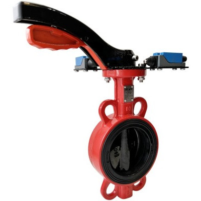 Дисковый поворотный затвор Reon RSV81RED 50 с алюминиевой рукояткой с концевыми выключателями