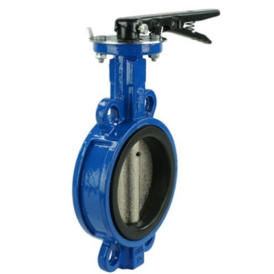 Затвор дисковый поворотный DN.ru WBV1413E-2W-Fb-H Ду150 Ру16 межфланцевый, корпус -чугун GGG50, диск - чугун GGG40, уплотнение - EPDM, с рукояткой, c ISO 5211 F07, шток 14х14