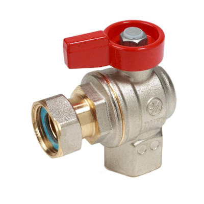 Кран шаровой 1/2"F x 1/2"гайка, угловой c вн. резьбой для котлов и счетчиков Giacomini