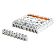 Шина TDM ELECTRIC "N" нулевая 6х9 мм 8/1 (8 групп/крепеж по центру) никелированная