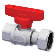 Шаровой кран FAR хром. 1/2'ВР-3/4"накид.гайка бабочка красный