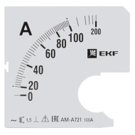 Шкала сменная для амперметра A721 100/5А-1,5 EKF PROxima s-a721-100