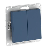 2-клавишный ПЕРЕКЛЮЧАТЕЛЬ Systeme Electric ATLASDESIGN , сх.6/2, 10АХ, быстрозажимные клеммы, АКВАМАРИН