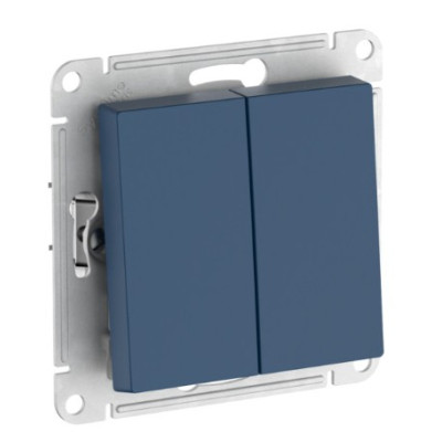 2-клавишный ПЕРЕКЛЮЧАТЕЛЬ Systeme Electric ATLASDESIGN , сх.6/2, 10АХ, быстрозажимные клеммы, АКВАМАРИН