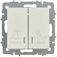 BRITE Выключатель 2-клавишный с индикацией для отелей 10А ВС10-2-9-БрЖ жемчуг IEK